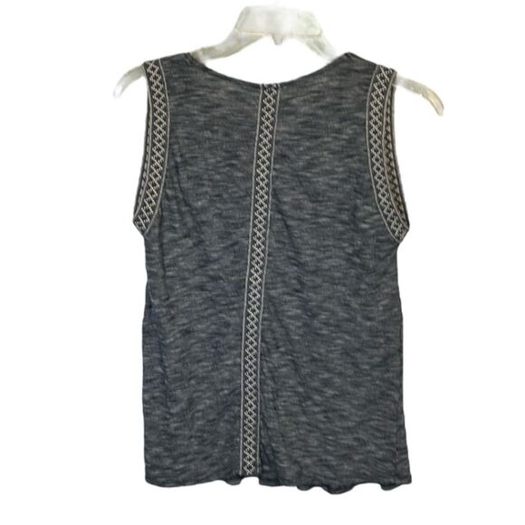 Anthropologie W5 | Women’s Boho Beaded Sleeveless Navy Tank Top Shirt Size S - Picture 3 of 16